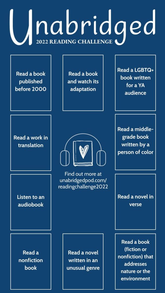 The Unabridged Podcast 2022 Reading Challenge logo.