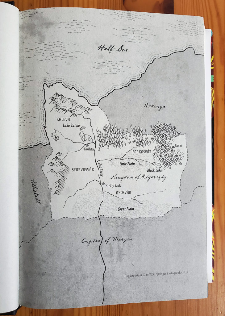 A photograph of the map included inside The Wolf and The Woodsman. 
