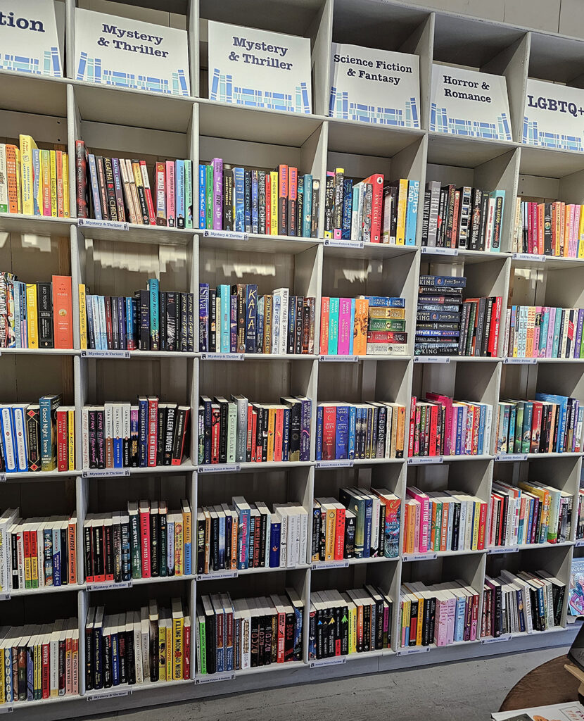 A closer shot of the sci-fi section at Provincetown Bookshop.